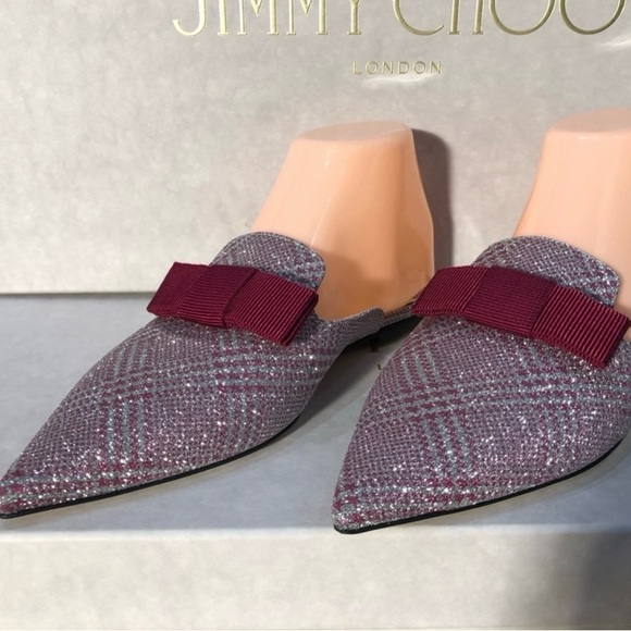 Jimmy Choo Galaxy Flats Glitter Slippers - Picture 2 of 9